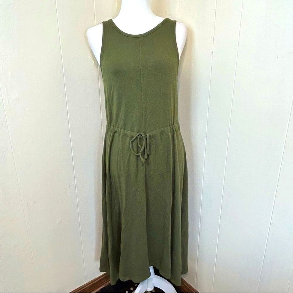 The Limited Midi Dress Size M Olive Lounge Casual Sleeveless Shirt Dress